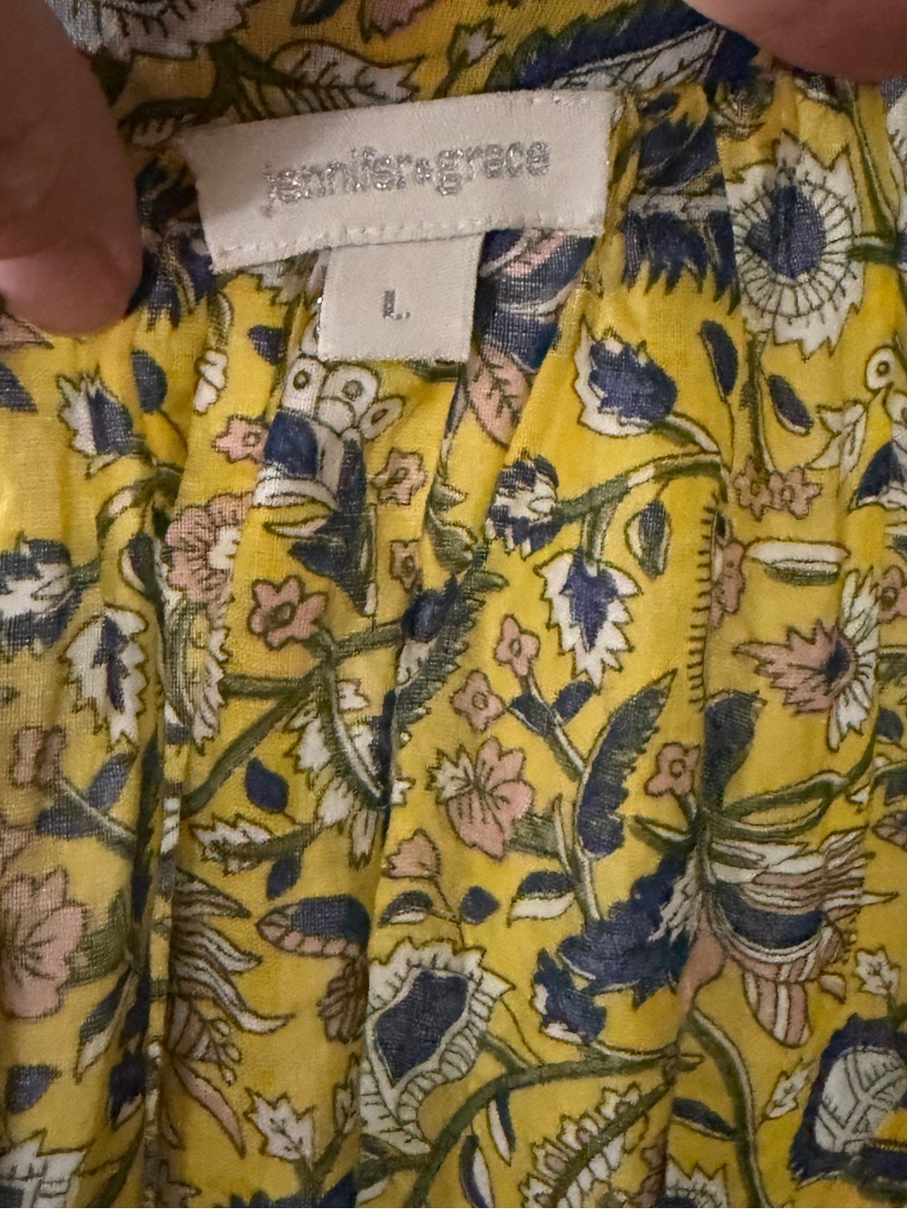 Jennifer & Grace Boho Yellow Floral Paisley Top - Picture 6 of 7